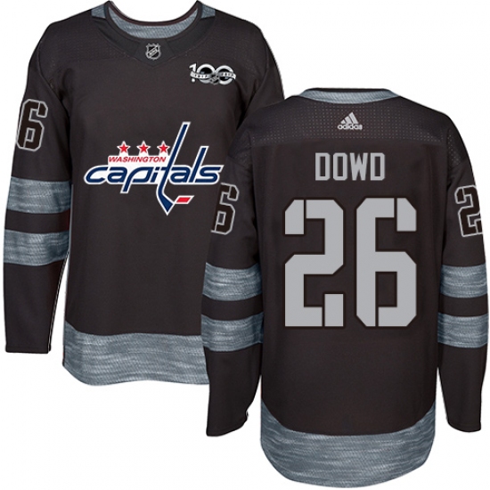 Men's Adidas Washington Capitals #26 Nic Dowd Authentic Black 1917-2017 100th Anniversary NHL Jersey - Ujersey