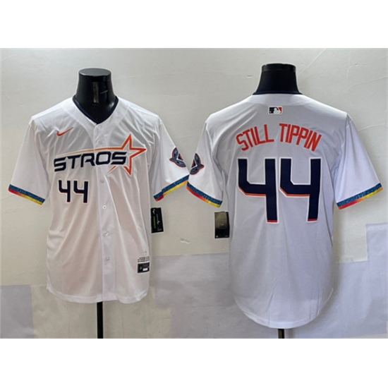 Men's Houston Astros #44 Still Tippin White 2025 City Connect Limited Stitched Baseball Jersey