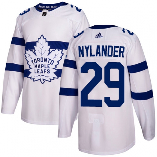 Men's Adidas Toronto Maple Leafs #29 William Nylander Authentic White 2018 Stadium Series NHL Jersey - Ujersey