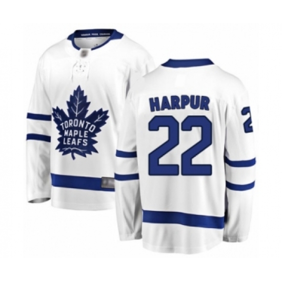 Men's Toronto Maple Leafs #22 Ben Harpur Authentic White Away Fanatics Branded Breakaway Hockey Jersey - Ujersey