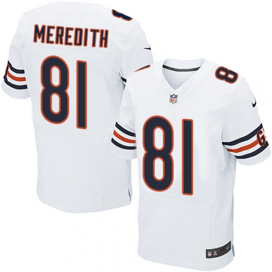 Men's Nike Chicago Bears #81 Cameron Meredith Elite White NFL Jersey - Ujersey