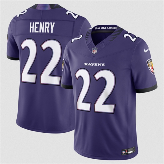 Men's Baltimore Ravens #22 Derrick Henry Purple 2026 F.U.S.E Vapor Stitched Limited Football Jersey - Ujersey