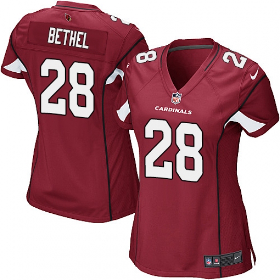Women's Nike Arizona Cardinals #28 Justin Bethel Game Red Team Color NFL Jersey - Ujersey