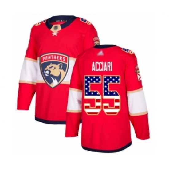 Youth Florida Panthers #55 Noel Acciari Authentic Red USA Flag Fashion Hockey Jersey - Ujersey