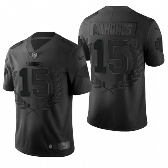 Men's Kansas City Chiefs #15 Patrick Mahomes Black Nike Souvenir Edition Limited Jersey - Ujersey