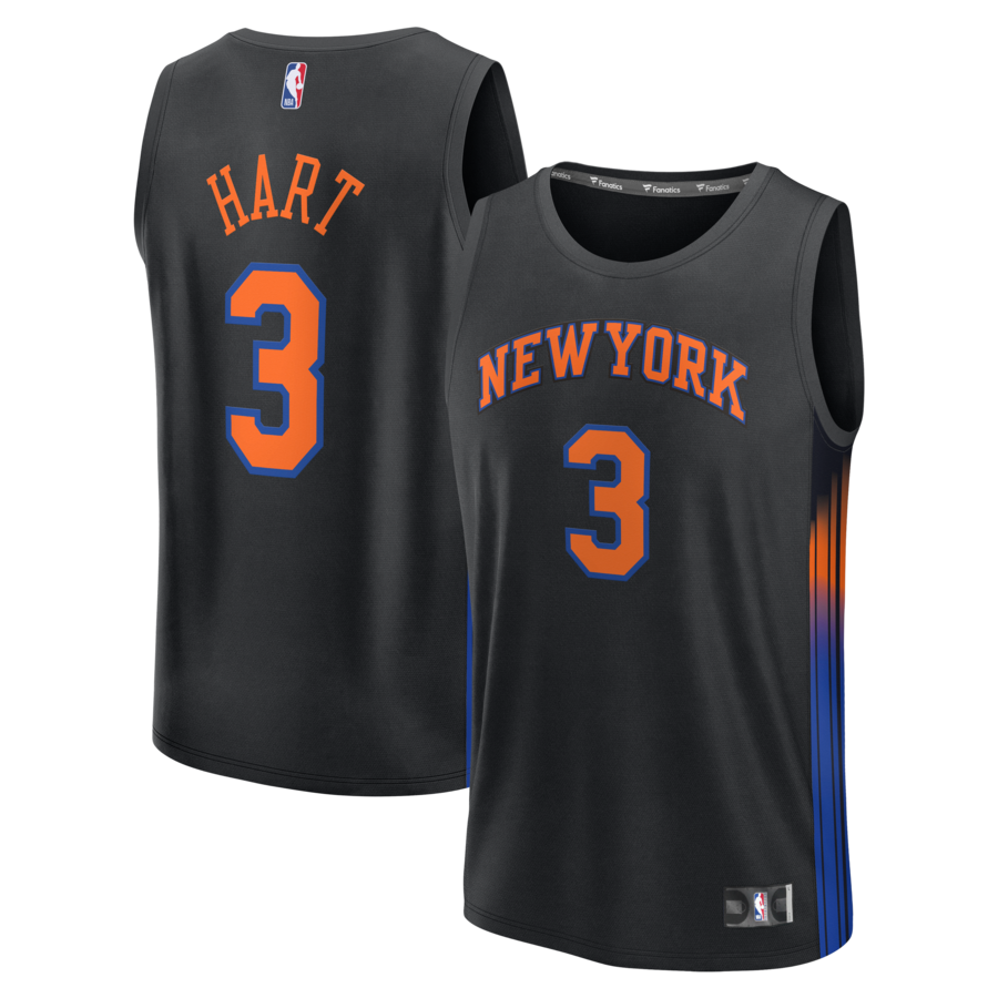 Youth New York Knicks Josh Hart Fanatics Black Fast Break Jersey - Statement Edition - Ujersey