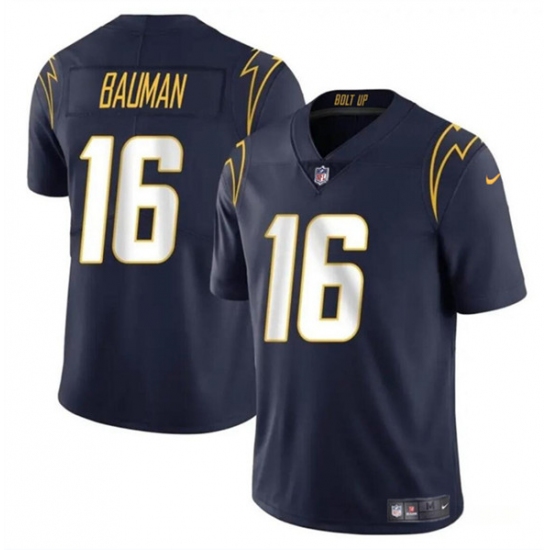 Men's Los Angeles Chargers #16 Casey Bauman Navy 2024 Vapor Limited Football Stitched Jersey - Ujersey