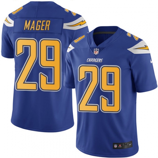 Men's Nike Los Angeles Chargers #29 Craig Mager Limited Electric Blue Rush Vapor Untouchable NFL Jersey - Ujersey