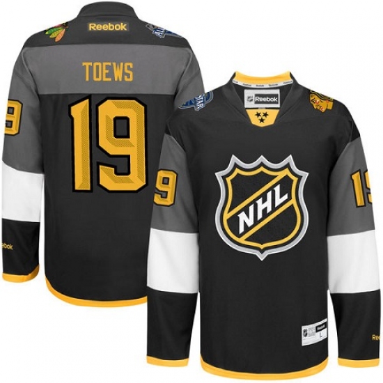Men's Reebok Chicago Blackhawks #19 Jonathan Toews Authentic Black 2016 All Star NHL Jersey - Ujersey