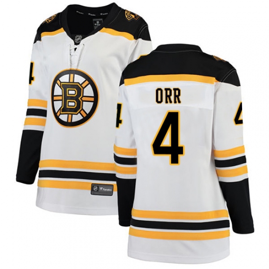 Women's Boston Bruins #4 Bobby Orr Authentic White Away Fanatics Branded Breakaway NHL Jersey - Ujersey