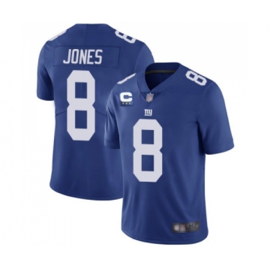 Men's New York Giants 2022 #8 Daniel Jones Blue With 3-star C Patch Vapor Untouchable Limited Stitched NFL Jersey - Ujersey
