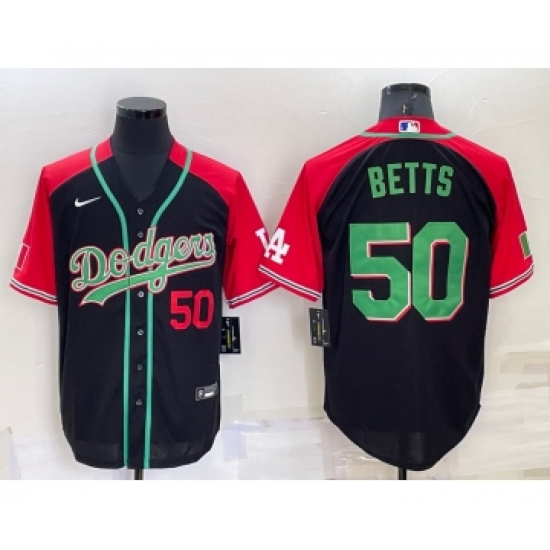 Men's Los Angeles Dodgers #50 Mookie Betts Number Black Mexican Heritage Culture Night Nike Jersey - Ujersey