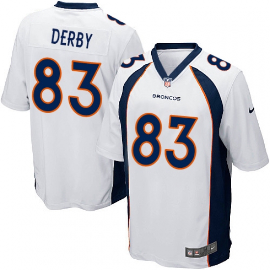 Men's Nike Denver Broncos #83 A.J. Derby Game White NFL Jersey - Ujersey