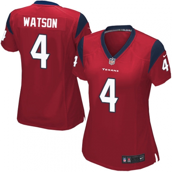 Women's Nike Houston Texans #4 Deshaun Watson Game Red Alternate NFL Jersey - Ujersey