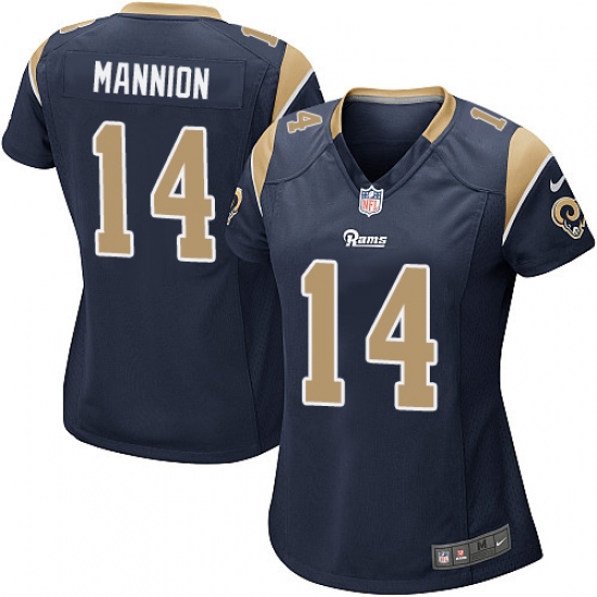 Women's Nike Los Angeles Rams #14 Sean Mannion Game Navy Blue Team Color NFL Jersey - Ujersey