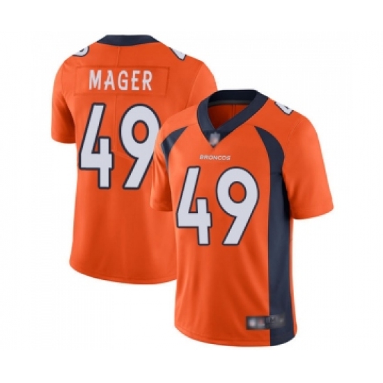 Men's Denver Broncos #49 Craig Mager Orange Team Color Vapor Untouchable Limited Player Football Jersey - Ujersey