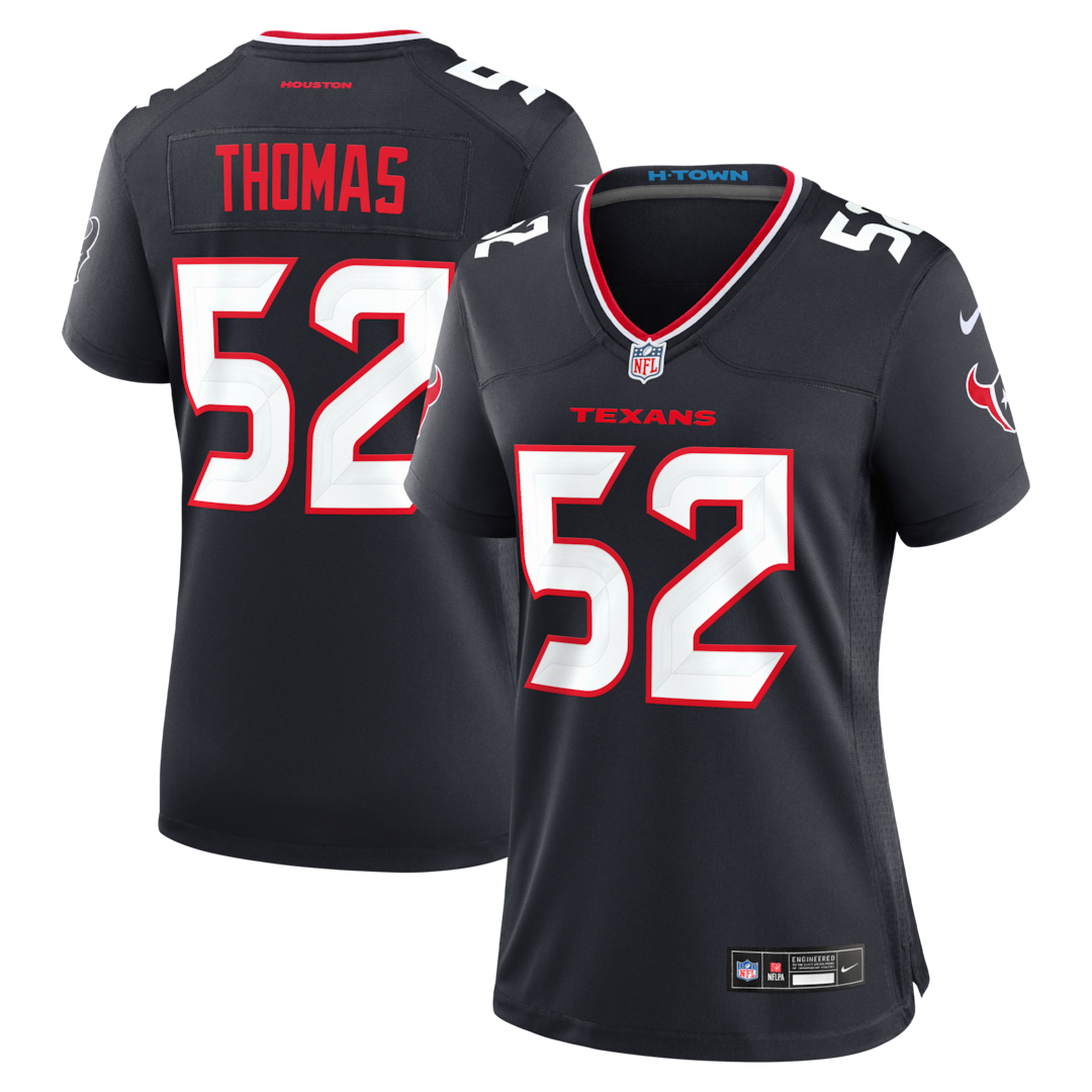 Women's Houston Texans Xavier Thomas Nike Navy Team Game Jersey - Ujersey
