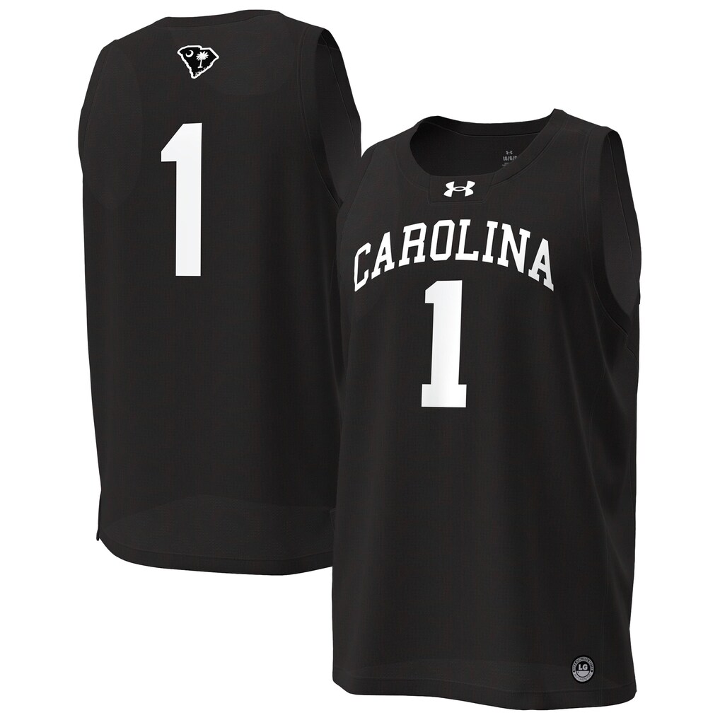 Men's Under Armour Black South Carolina Gamecocks #1 Replica Basketball Jersey - ujerseystore
