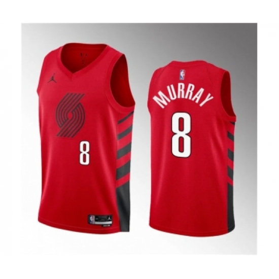 Men's Portland Trail Blazers #8 Kris Murray 2023 Draft Red Statement Edition Stitched Basketball Jersey