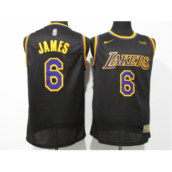 Men's Nike Los Angeles Lakers #6 LeBron James Black Basketball Swingman Association Edition Jersey - Ujersey
