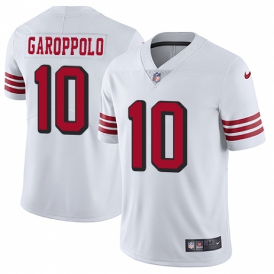 Youth Nike San Francisco 49ers #10 Jimmy Garoppolo Limited White Rush Vapor Untouchable NFL Jersey - Ujersey