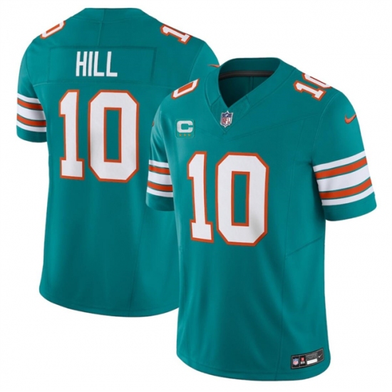 Men's Miami Dolphins #10 Tyreek Hill Aqua F.U.S.E Alternate With 3-Star C Vapor Limited Stitched Football Jersey - Ujersey