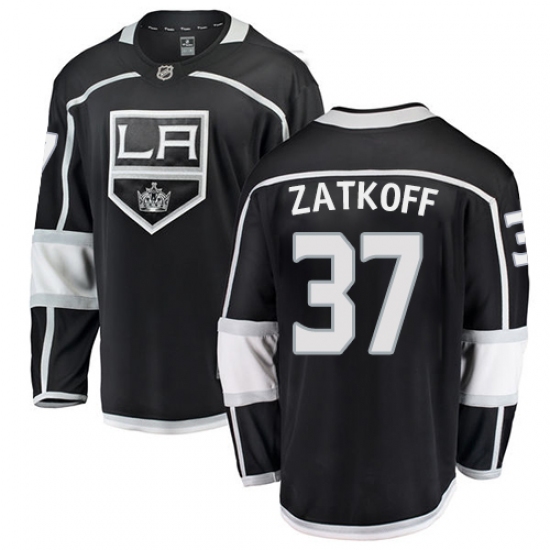 Men's Los Angeles Kings #37 Jeff Zatkoff Authentic Black Home Fanatics Branded Breakaway NHL Jersey - Ujersey