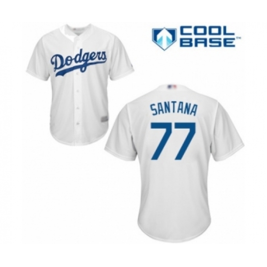 Youth Los Angeles Dodgers #77 Dennis Santana Authentic White Home Cool Base Baseball Player Jersey - Ujersey