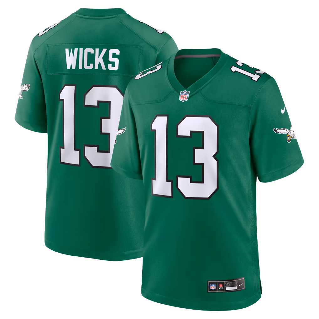 Men's Philadelphia Eagles Dontayvion Wicks Nike Kelly Green Alternate Game Jersey - Ujersey