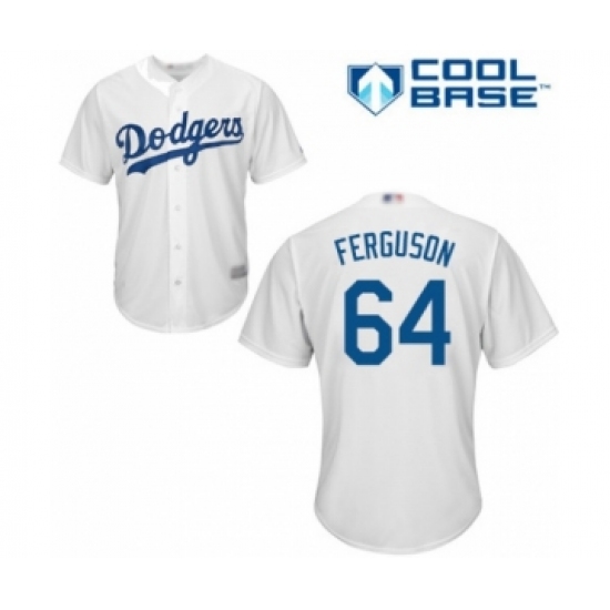 Youth Los Angeles Dodgers #64 Caleb Ferguson Authentic White Home Cool Base Baseball Player Jersey