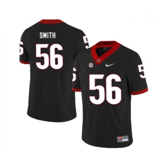 Georgia Bulldogs 56 Garrison Smith Black Nike College Football Jersey - Ujersey