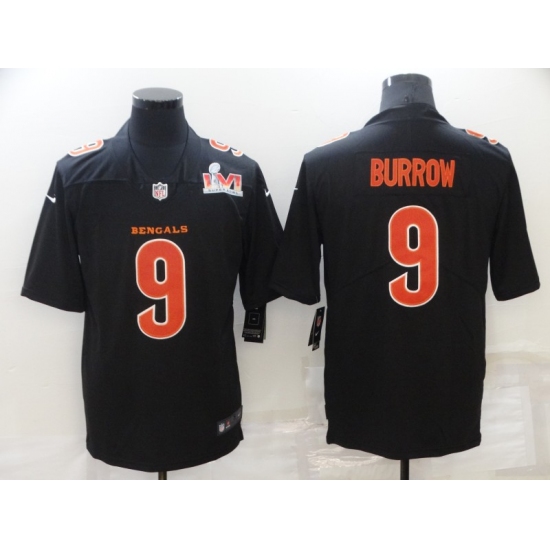 Men's Cincinnati Bengals #9 Joe Burrow Nike Black Super Bowl LVI Bound Limited Fashion Jersey - Ujersey