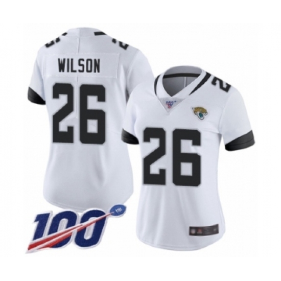 Women's Jacksonville Jaguars #26 Jarrod Wilson White Vapor Untouchable Limited Player 100th Season Football Jersey - Ujersey