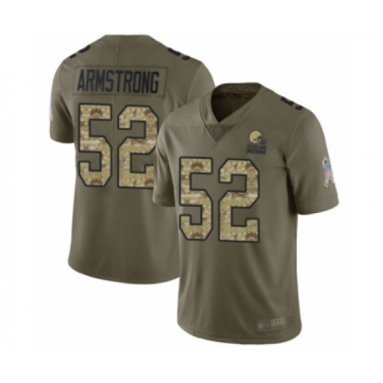 Youth Cleveland Browns #52 Ray-Ray Armstrong Limited Olive Camo 2017 Salute to Service Football Jersey - Ujersey