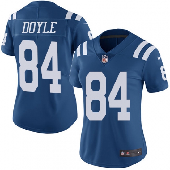 Women's Nike Indianapolis Colts #84 Jack Doyle Limited Royal Blue Rush Vapor Untouchable NFL Jersey - Ujersey
