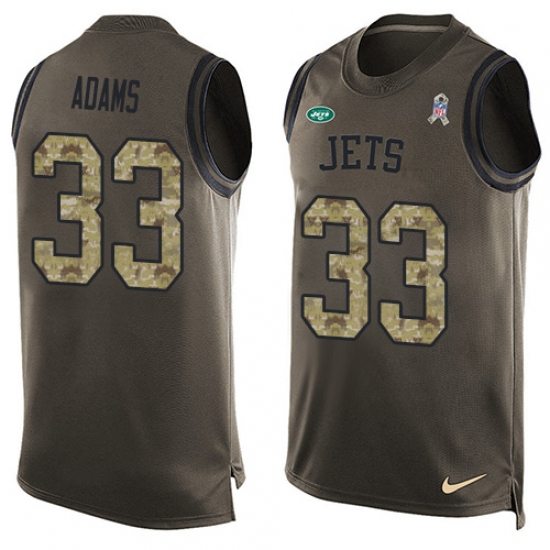 Men's Nike New York Jets #33 Jamal Adams Limited Green Salute to Service Tank Top NFL Jersey - Ujersey