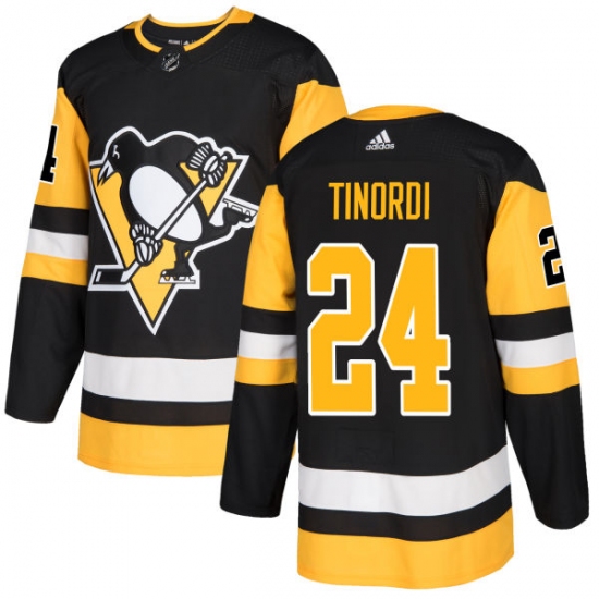 Men's Adidas Pittsburgh Penguins #24 Jarred Tinordi Premier Black Home NHL Jersey - Ujersey