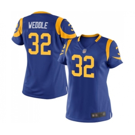 Women's Los Angeles Rams #32 Eric Weddle Game Royal Blue Alternate Football Jersey - Ujersey