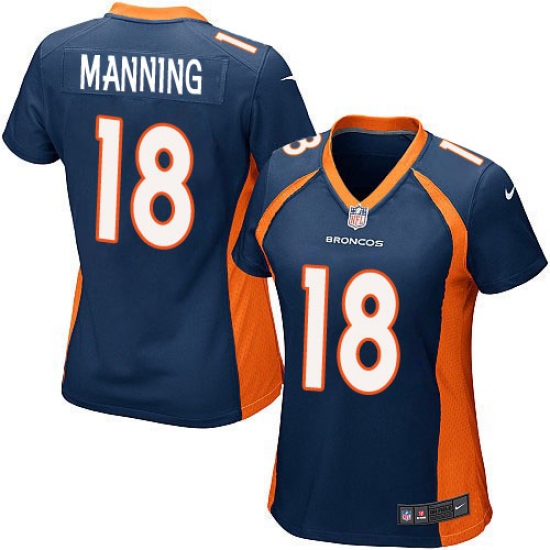 Women's Nike Denver Broncos #18 Peyton Manning Game Navy Blue Alternate NFL Jersey - Ujersey