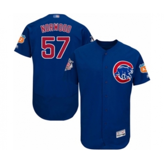 Men's Chicago Cubs #57 James Norwood Royal Blue Alternate Flex Base Authentic Collection Baseball Player Jersey - Ujersey
