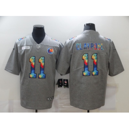 Men's Pittsburgh Steelers #11 Chase Claypool Gray Rainbow Version Nike Limited Jersey - Ujersey