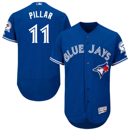 Men's Majestic Toronto Blue Jays #11 Kevin Pillar Blue Alternate Flex Base Authentic Collection MLB Jersey - Ujersey