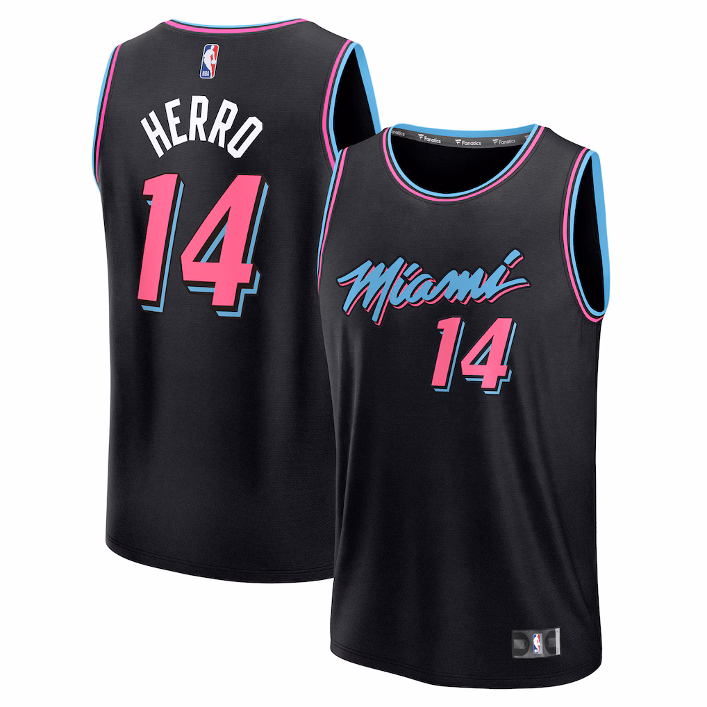 Youth Miami Heat Tyler Herro Fanatics Black 2025/26 City Edition Fast Break Jersey - ujerseystore