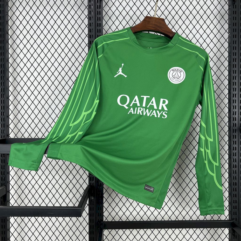 PSG Soccer Jersey Green Custom Long Sleeve Shirt 2025/26 - ujerseystore