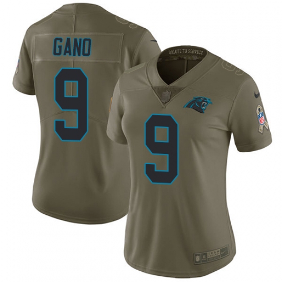 Women's Nike Carolina Panthers #9 Graham Gano Limited Olive 2017 Salute to Service NFL Jersey - Ujersey