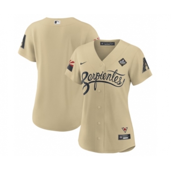 Women's Arizona Diamondbacks Blank Gold 2023 World Series City Connect Stitched Baseball Jersey - Ujersey