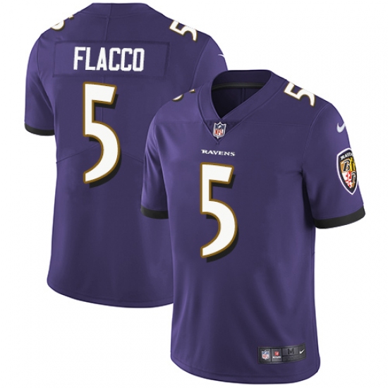 Youth Nike Baltimore Ravens #5 Joe Flacco Purple Team Color Vapor Untouchable Limited Player NFL Jersey - Ujersey