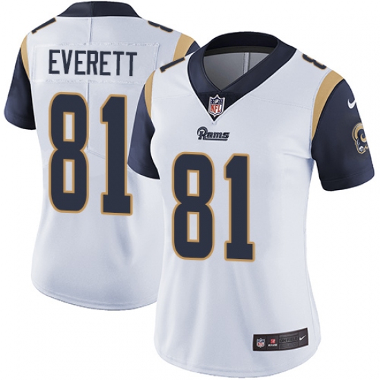 Women's Nike Los Angeles Rams #81 Gerald Everett White Vapor Untouchable Limited Player NFL Jersey - Ujersey
