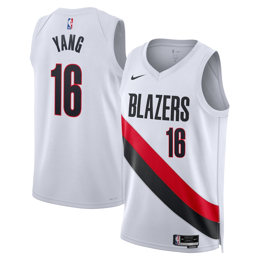 Unisex Portland Trail Blazers Yang Hansen Nike White Swingman Jersey - Association Edition