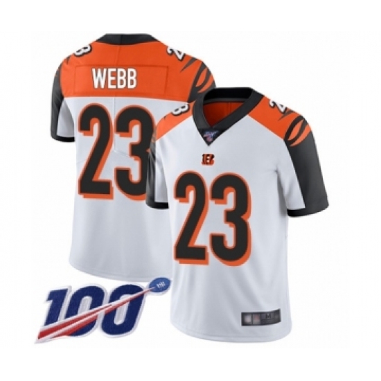 Men's Cincinnati Bengals #23 B.W. Webb White Vapor Untouchable Limited Player 100th Season Football Jersey - Ujersey